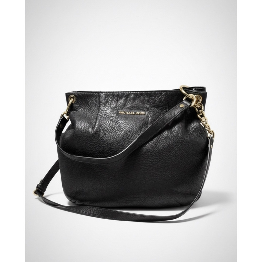 Michael Kors Shoulder Bedford Bag Black Crossbody Bag Large Zip Top Hobo Retro